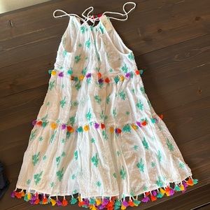 Tessora swim coverup with colorful detail